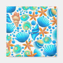 Seashells och Starfish Ocean Mönster