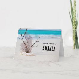 Seashells på Sandy Beach Photo Birthday Kort