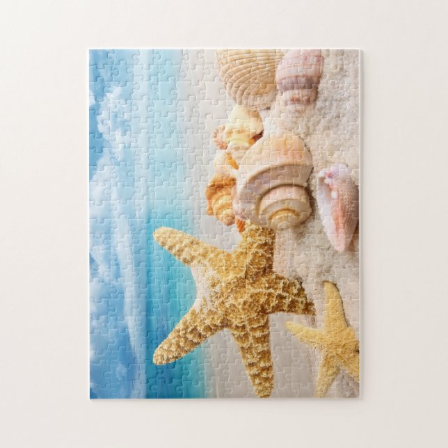 Seashells på stranden 252 biet Puzzle Pussel (Vertikal)