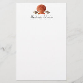 Seashells Personlig Letterhead Stationery Brevpapper