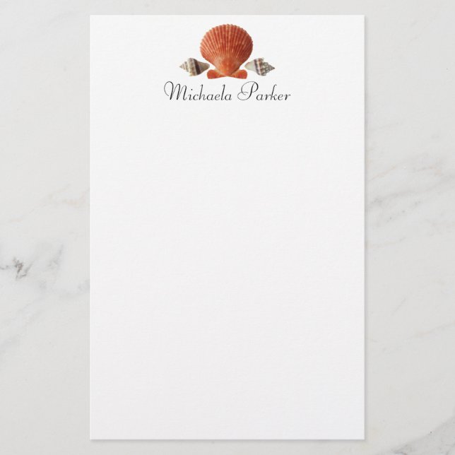 Seashells Personlig Letterhead Stationery Brevpapper (Framsida)