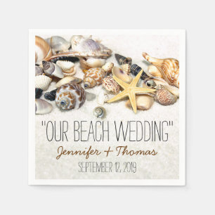 Seashells Personligt bröllp Napkins Pappersservett
