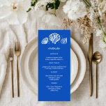 Seashells Ram Beach Wedand ANPASSNINGSBAR Party Meny<br><div class="desc">Perfekt sött menykort för en roligt bröllop! Hand skapade konst åt dig! Perfekt för en bröllop, möhippa i havet, bachelorettfest, förlovningsfest eller födelsedag. FULLT ANPASSADE! Klicka på "Anpassa" ovan om du vill redigera texten. Klicka på "Redigera med verktyg" om du vill justera typsnitt, färg och placeringar och ta bort baksidans...</div>