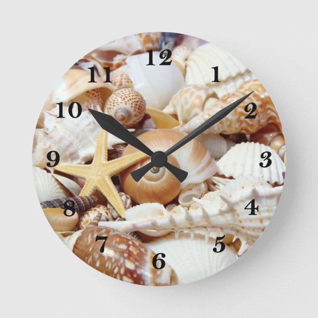 Seashells Rund Klocka (Framsida)