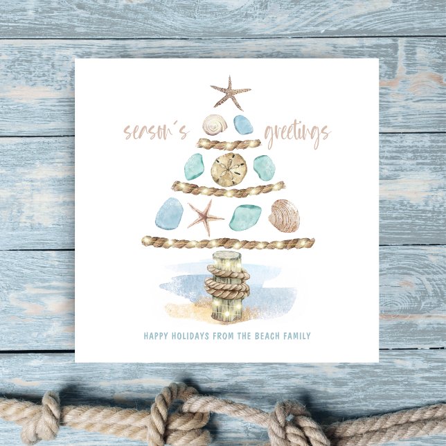 Seashells & Sea Glass | Kusten Julgran Julkort (Skapare uppladdad)