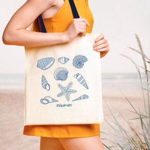 Seashells & sea star - personlig tygkasse