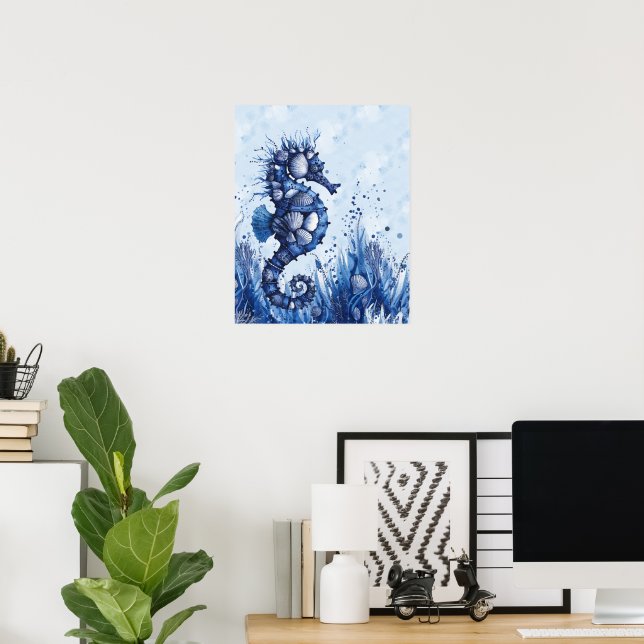 Seashells Seahorse Poster (Hemmakontoret)