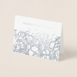 Seashells silver-fiskekort folierat kort