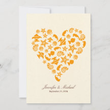 Seashells & Starfish Heart Summer Beach Wedand