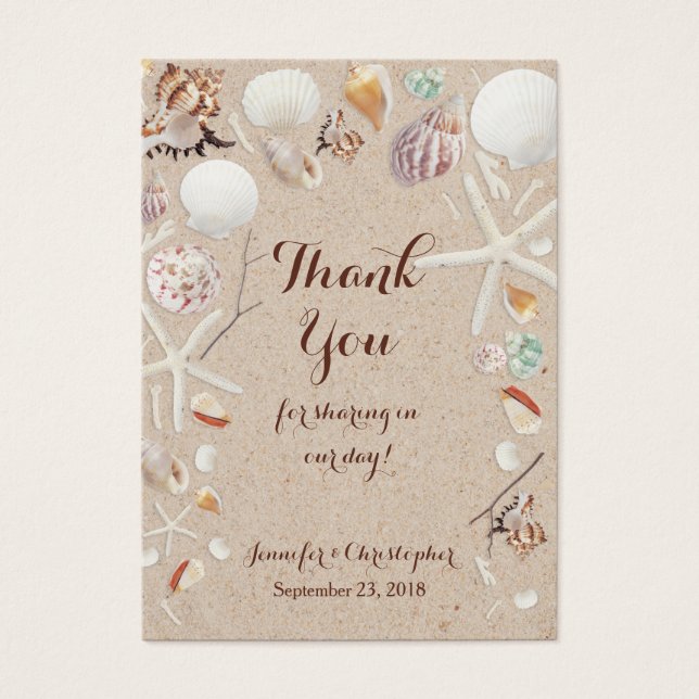 Seashells & Starfish på Beach-Tacken Visitkort (Framsidan)