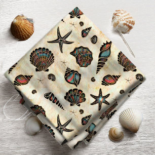 Seashells Starfish Watercolor Rainbow ID782 Tyg
