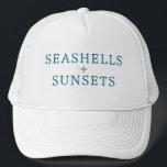Seashells & Sunsets Hat Vacation Beach Custom Cap Keps<br><div class="desc">Seashells & Sunsets Hat Vacation Beach Custom Cap</div>