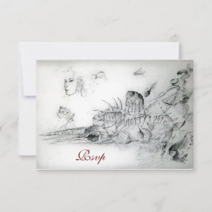 SEASHELLS SVEET 16 PARTY,Ruby Monogram Osa Kort