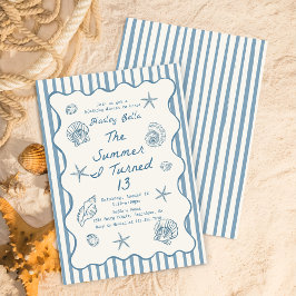 Seashells The Summer I Turned Thirteen Birthday Inbjudningar