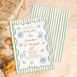 Seashells The Summer I Turned Twenty Birthday Inbjudningar