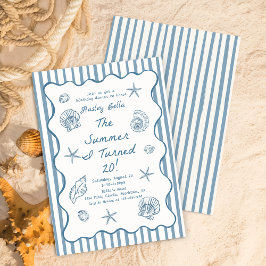 Seashells The Summer I Turned Twenty Birthday Inbjudningar