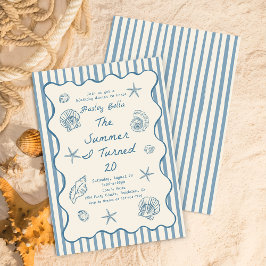 Seashells The Summer I Turned Twenty Birthday Inbjudningar