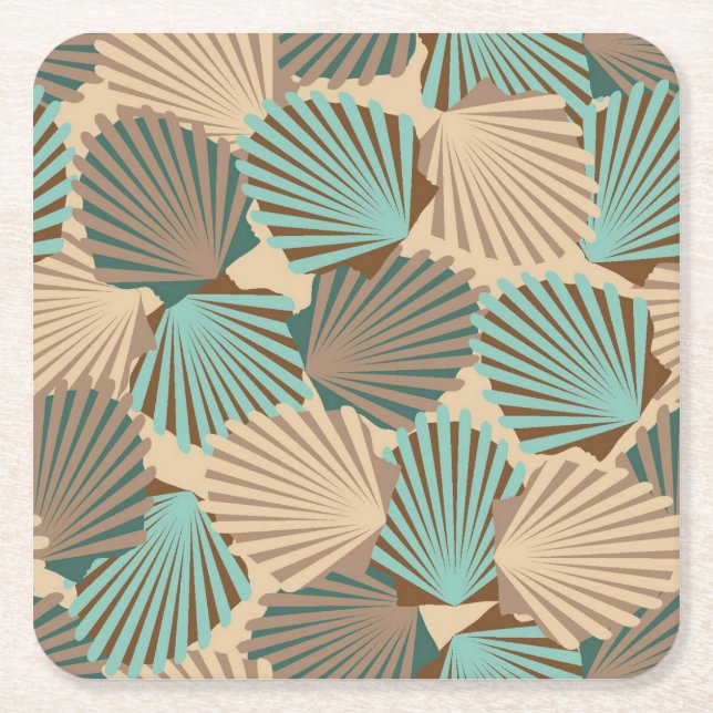 Seashells Underlägg Papper Kvadrat (Framsidan)