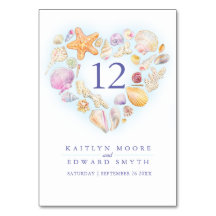 Seashells vattenfärg bröllop anpassningsbar