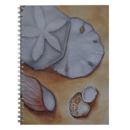 Seashells vid kusten anteckningsbok