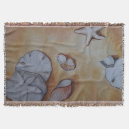 Seashells vid kusten filt