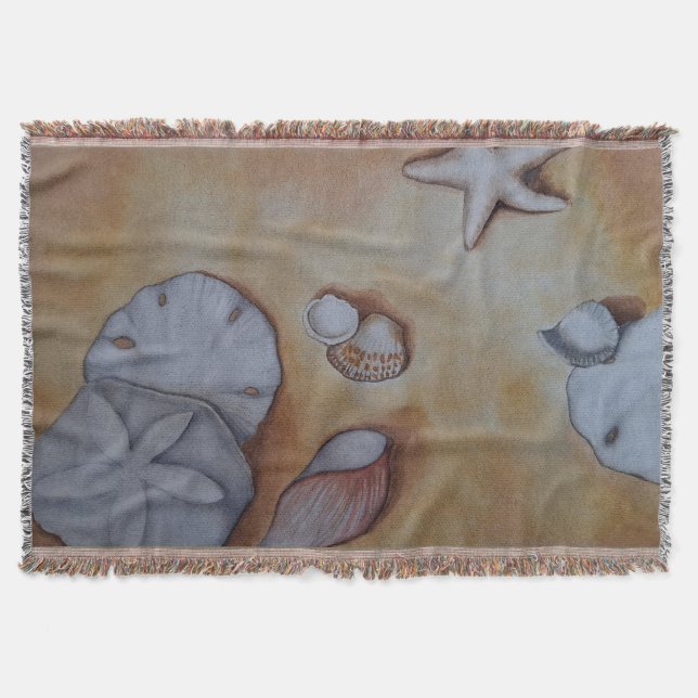 Seashells vid kusten filt (Framsidan)