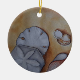 Seashells vid kusten julgransprydnad keramik