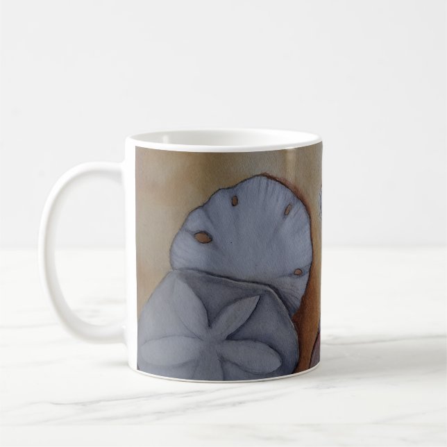 Seashells vid kusten kaffemugg (Vänster)