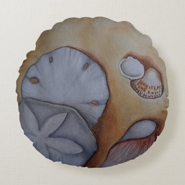 Seashells vid kustvattnets Dekorativ kudde (Framsidan)