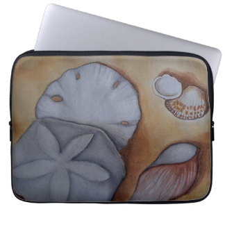 Seashells vid kustvattnets Dekorativ kudde Laptop Fodral