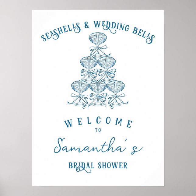 Seashells & Wedding Bells Bachelorette Welcome Poster (Framsidan)