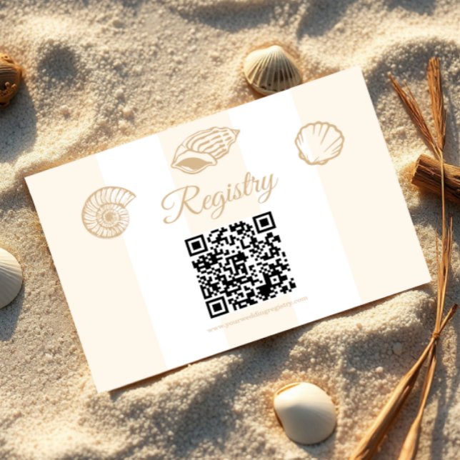 Seashells & Wedding Bells Bridal Shower Registry Tilläggskort (Skapare uppladdad)