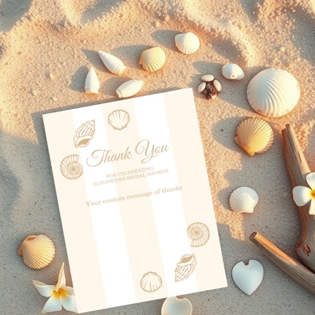 Seashells & Wedding Bells Bridal Shower Tack Kort (Skapare uppladdad)