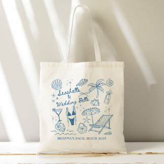 Seashells wedding bells bridesmaids gifts custom tygkasse