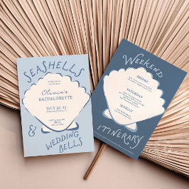 Seashells & Wedding Bels Bachelorette Itinerary Inbjudningar