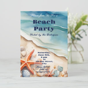 Seashore Bliss Beach Party Inbjudningar