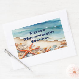 Seashore Bliss Beach Party Rektangulärt Klistermärke