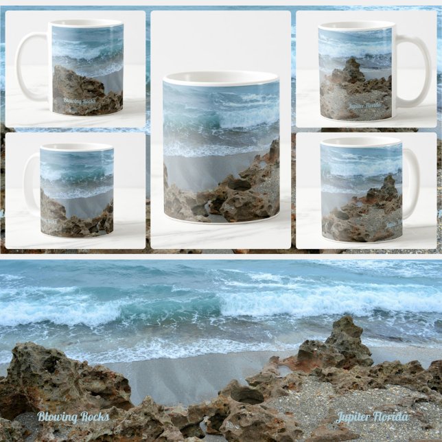 Seashore Blowing Sten Jupiter FL Photographic Kaffemugg (Skapare uppladdad)