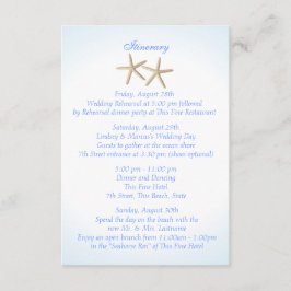 Seashore Blue Hydrangea Bröllop Intinerary Tilläggskort