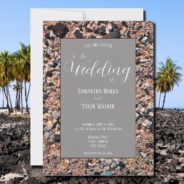 Seashore Coral Sand & Snäckas, Modern Beach Weddin Inbjudningar