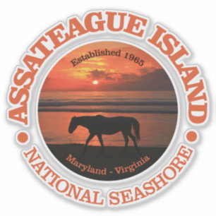 Seashore för Assateague ömedborgare Klistermärken