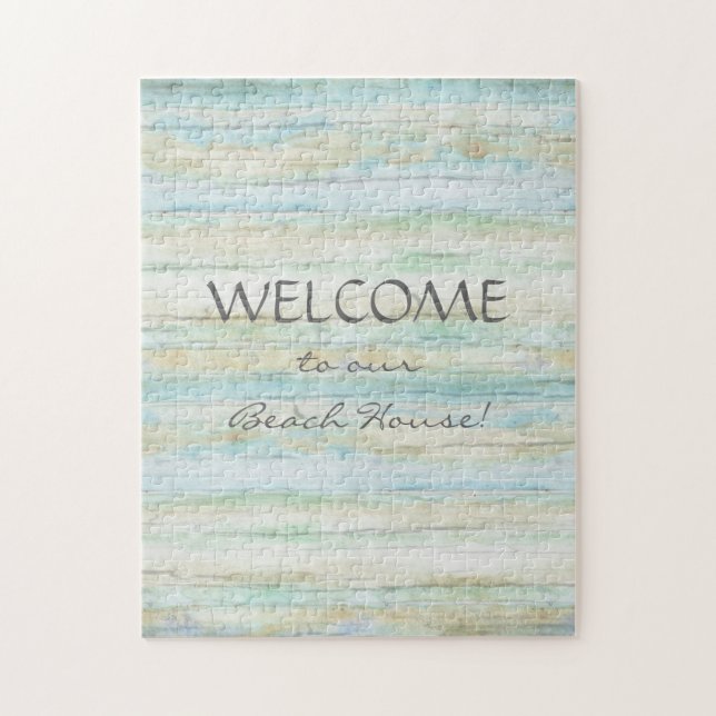 Seashore för hus för Driftwoodhavstrand kust- Pussel (Vertikal)