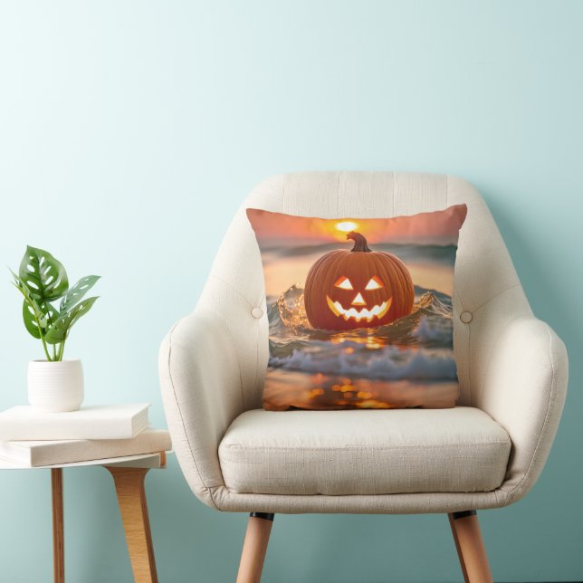 Seashore Halloween Jack-o-Lantern Kudde (Stol)