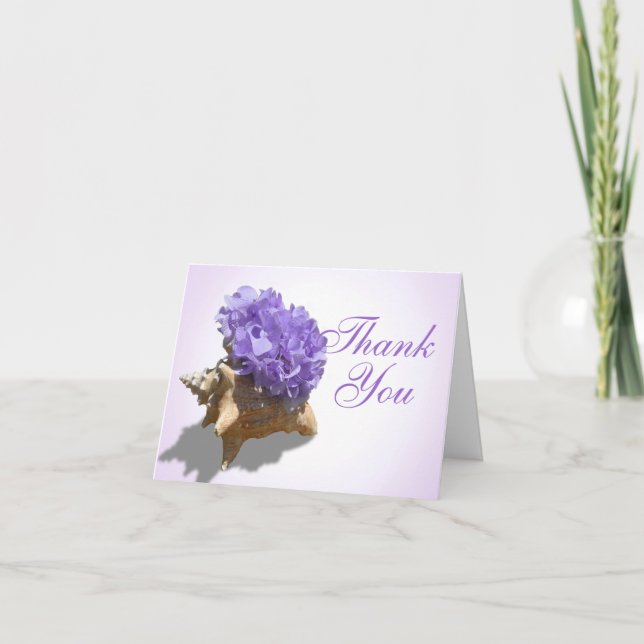 Seashore Lila Hydrangeas Tack Kort (Framsida)
