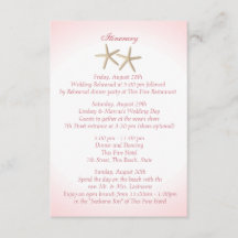 Seashore Rosa Hydrangea Bröllop Intinerary