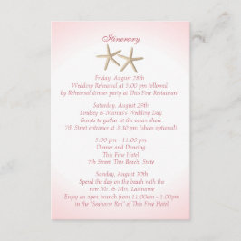 Seashore Rosa Hydrangea Bröllop Intinerary Inbjudningar