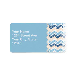 Seashore Scribble ZigZag Adressetikett