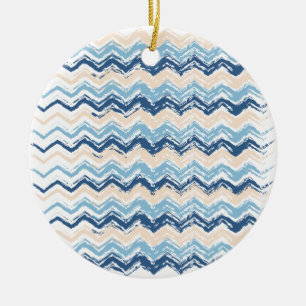Seashore Scribble ZigZag Julgransprydnad Keramik