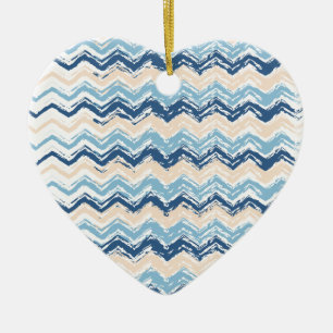 Seashore Scribble ZigZag Julgransprydnad Keramik