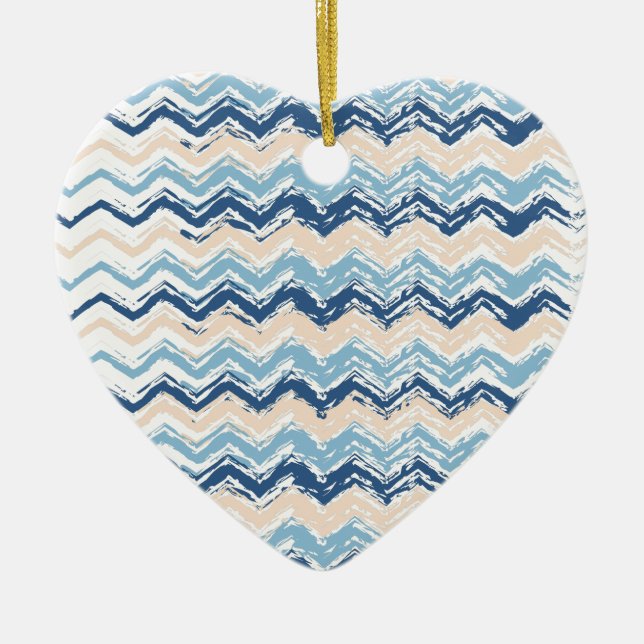 Seashore Scribble ZigZag Julgransprydnad Keramik (Framsidan)
